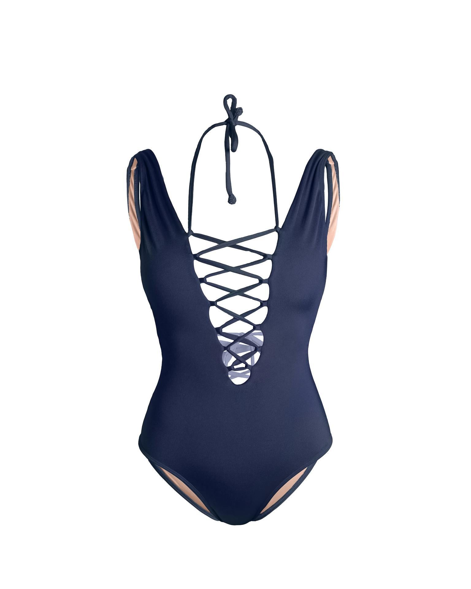 Amal One Piece Swimsuit Navy