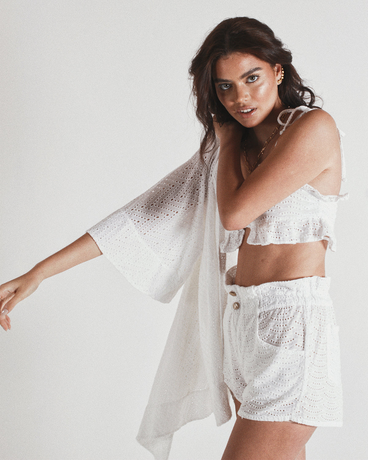 Oli Ruffle Top White