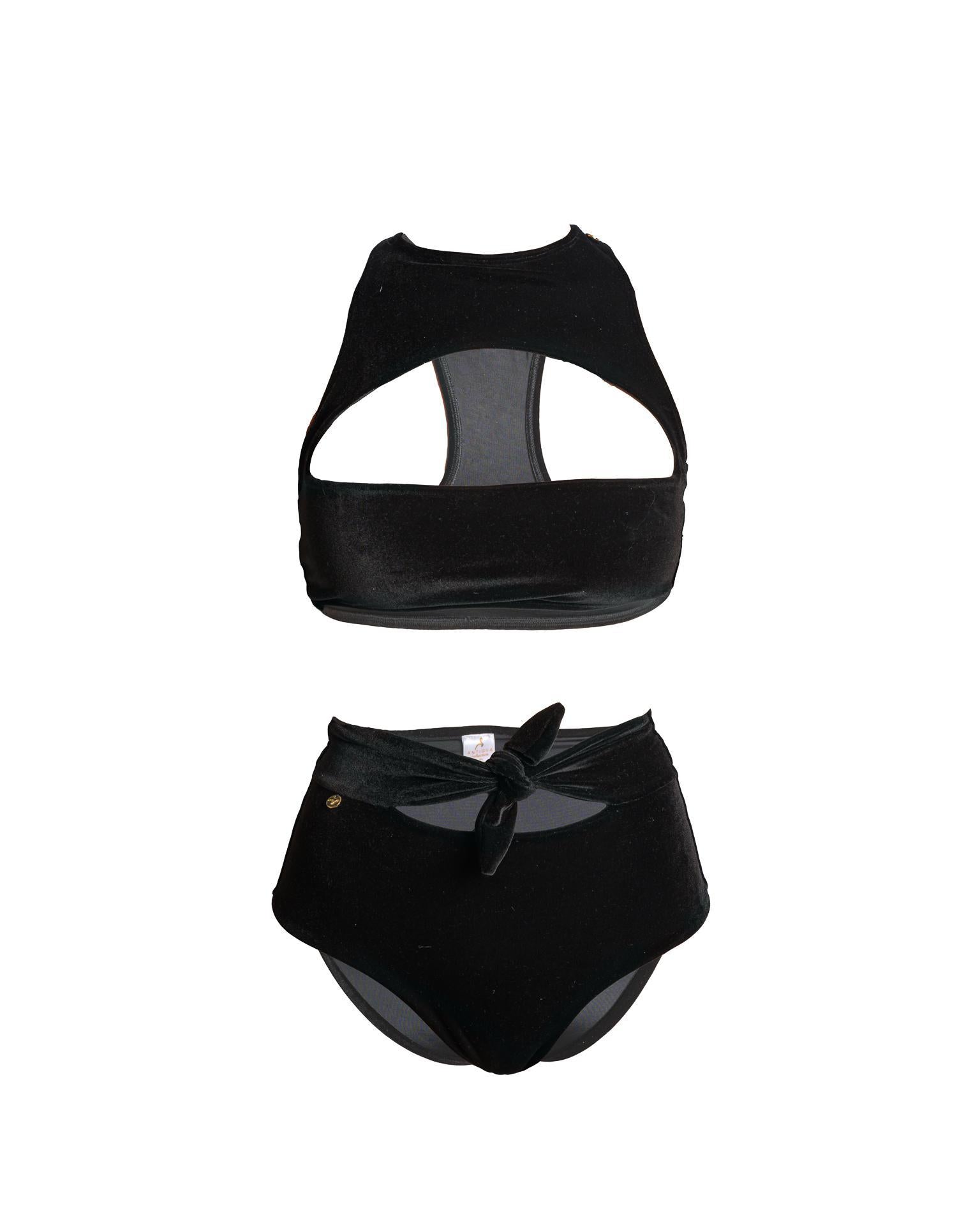 Paola Bikini Bottom Open Black Velvet