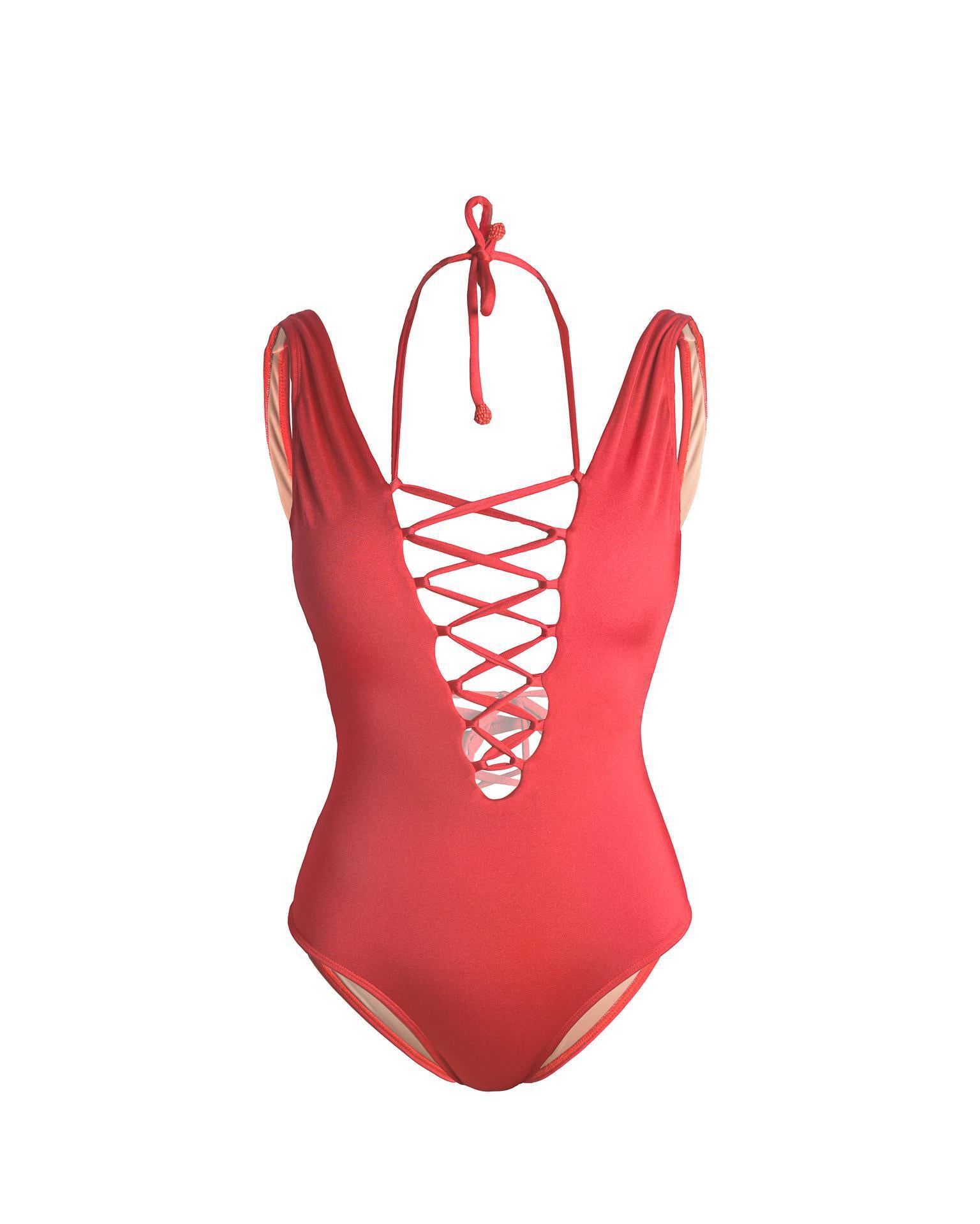 Amal One Piece Swimsuit Cherry