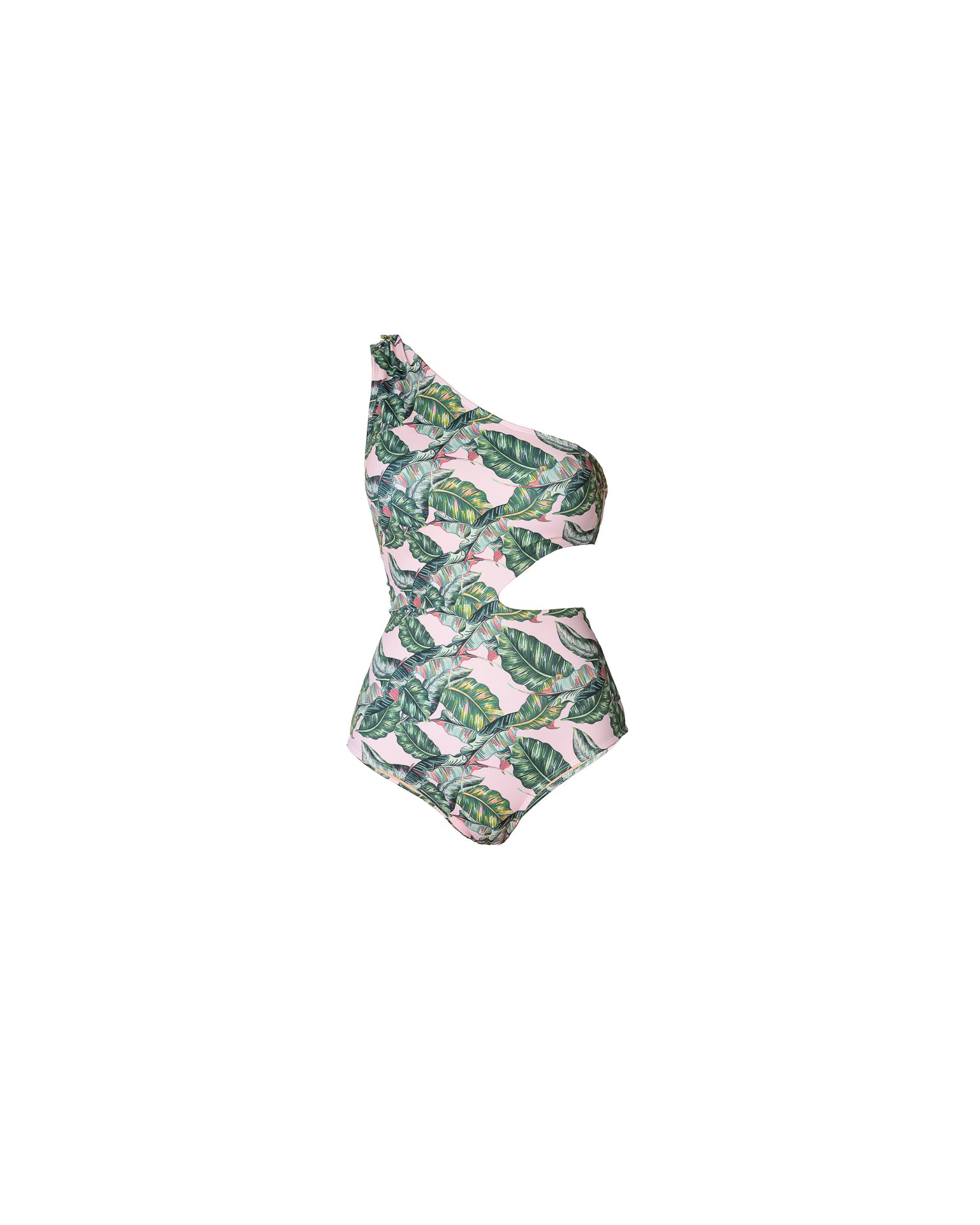 Eva One Piece Swimsuit Palms on Pink