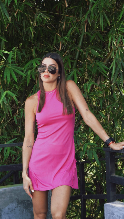 Paola Tennis Dress Hot Pink
