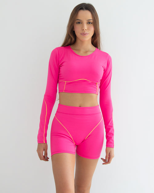 Odette L/S Top Pink & Neon