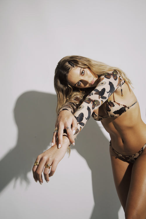 Aneessa Bikini & Sleeves Nude Jungle