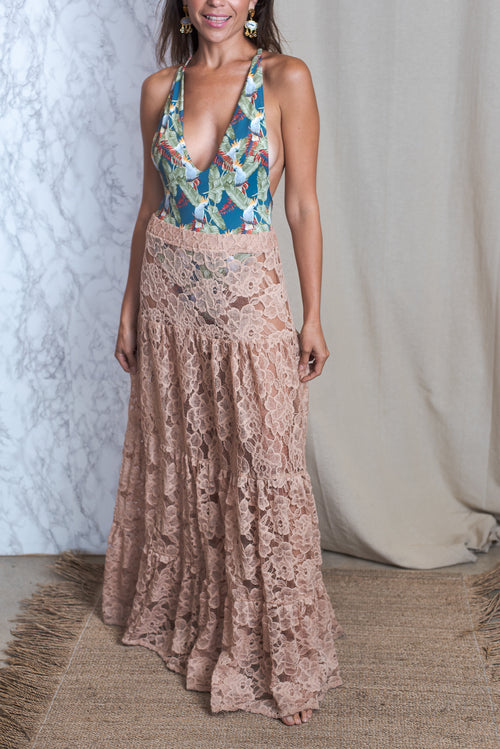 Antigua Skirt Macarena Nude Lace