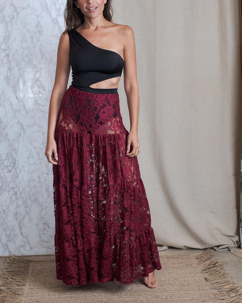 Antigua Skirt Macarena Burgundy Lace