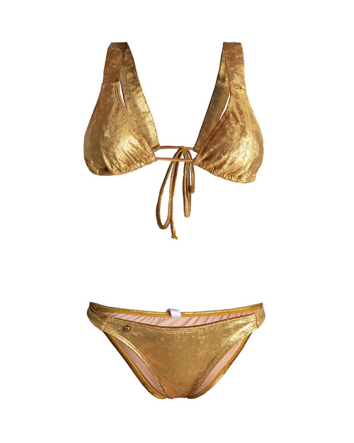 Carlota Bikini Gold Velvet