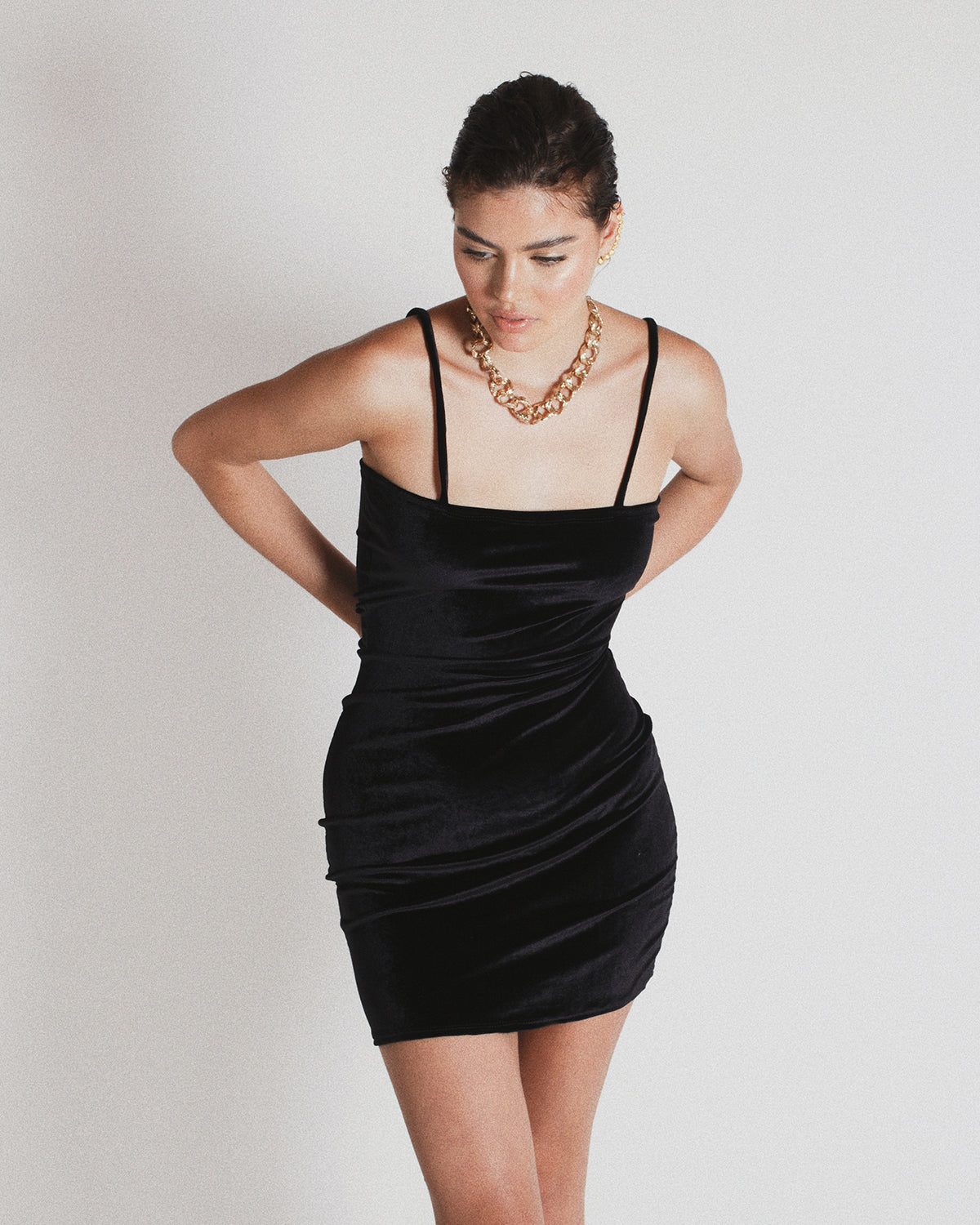 Antigua Dress Mini Black Velvet